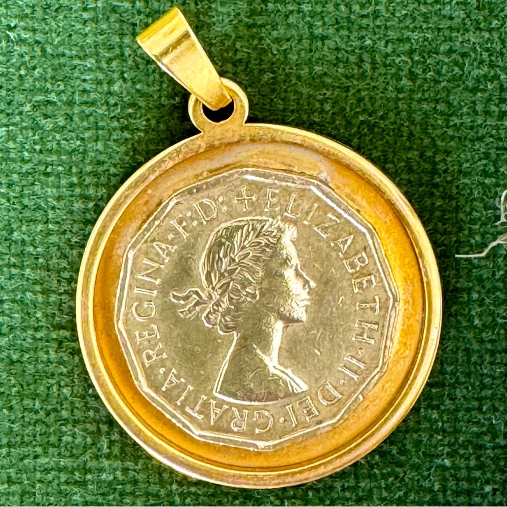 Authentic Vintage Queen Elizabeth II Coin Pendant for necklace!